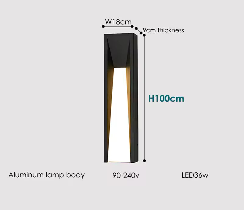 Outdoor Wall Lamp LED Black Lighting Exterior Light-1-Light Outdoor Lamp