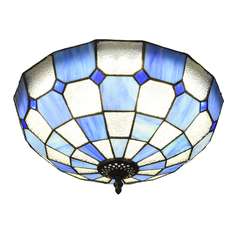 Baroque 3 - Head Cut Glass Clear/Textured White Flushmount Ceiling Light