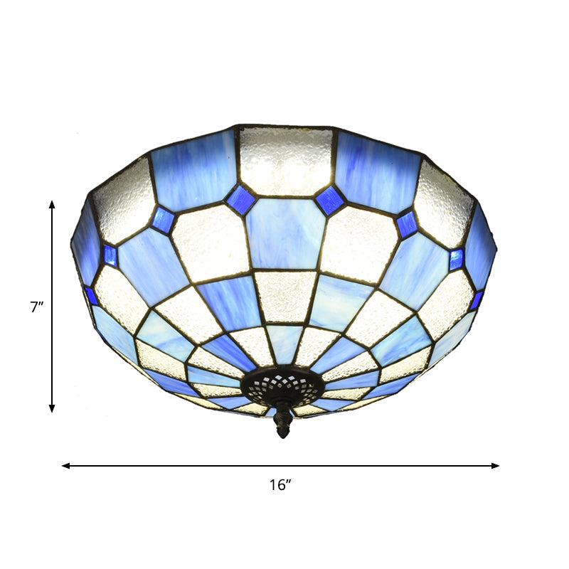 Baroque 3-Head Cut Glass Clear/Textured White Flushmount Ceiling Light