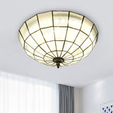 Baroque 3-Head Cut Glass Clear/Textured White Flushmount Ceiling Light Textured