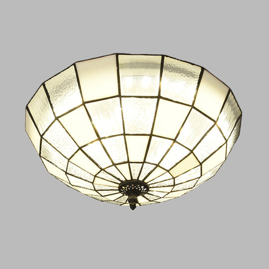 Baroque 3 - Head Cut Glass Clear/Textured White Flushmount Ceiling Light
