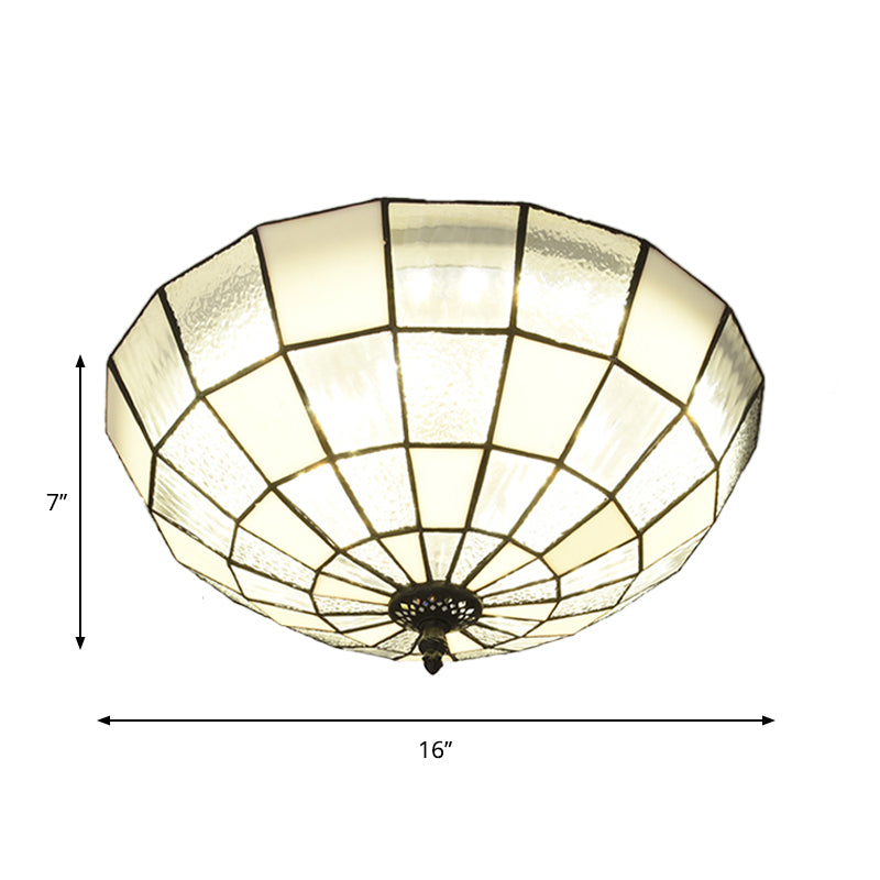 Baroque 3 - Head Cut Glass Clear/Textured White Flushmount Ceiling Light