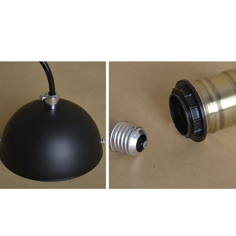 Industrial Rustic Black Metal Pendant Lighting 2 Pack - Wire Cage Hanging Lamp For Kitchen