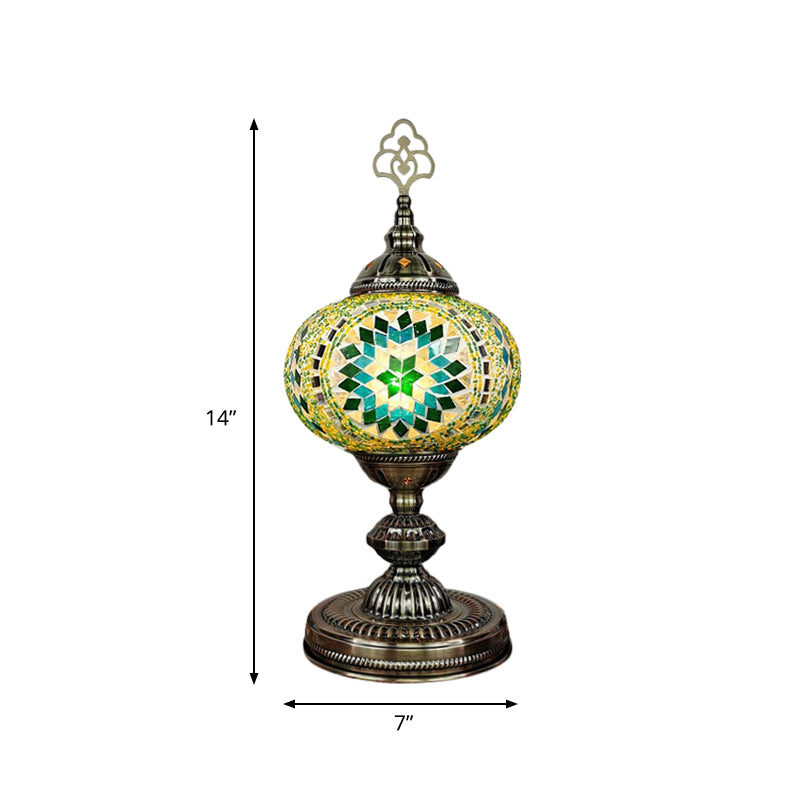 Caroline - Moroccan Oblong Night Light Stained Art Glass Lamp