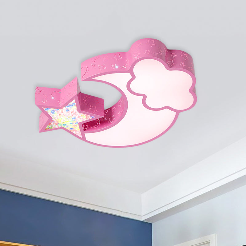 Nordic Led Flush Ceiling Light With Acrylic Starry Sky Design - Ideal For Child’s Bedroom