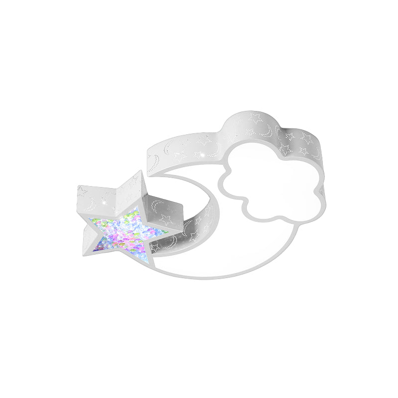 Nordic Led Flush Ceiling Light With Acrylic Starry Sky Design - Ideal For Childs Bedroom