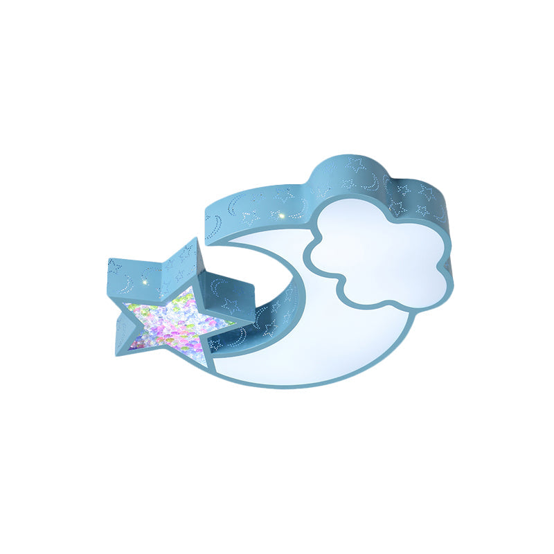 Nordic Led Flush Ceiling Light With Acrylic Starry Sky Design - Ideal For Childs Bedroom