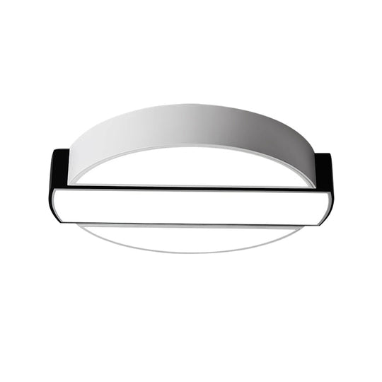 Led Metal Flush Mount Ceiling Light For Bedroom In Warm/White - Modern Round Design