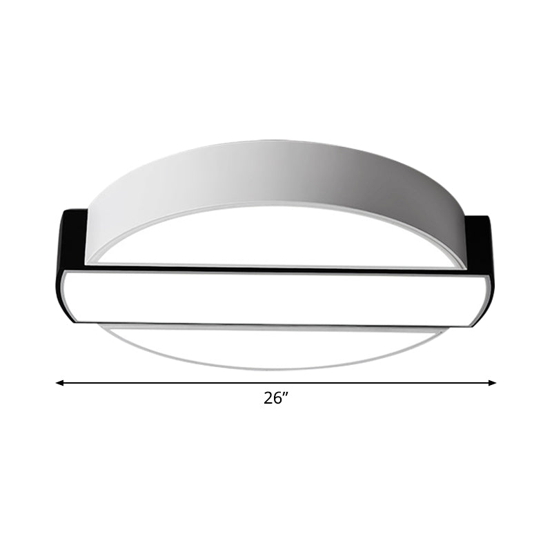 Led Metal Flush Mount Ceiling Light For Bedroom In Warm/White - Modern Round Design