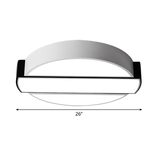Led Metal Flush Mount Ceiling Light For Bedroom In Warm/White - Modern Round Design