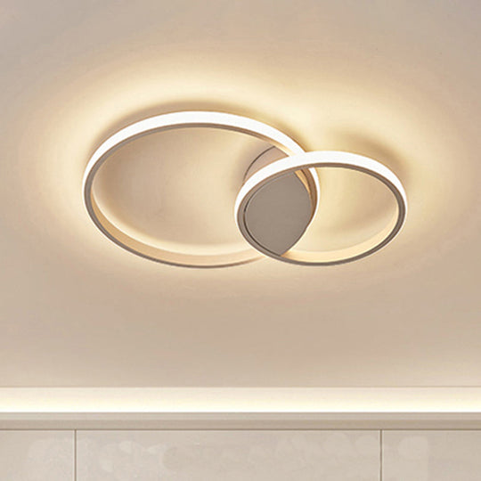 White Light Circular Flush Mount Led Ceiling Fixture (14’/19’/21.5’) For Hallways And Corridors