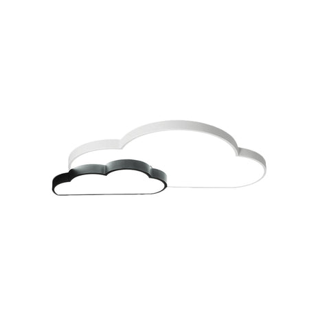 Nordic Cloud Led Flush Mount In Black And White - White/Warm Lighting
