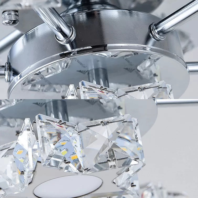 Starry 7 - Head Ceiling Light: Modern Metal Semi - Flush Mount In Chrome For Kids’ Bedrooms