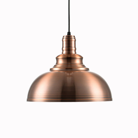 Copper Finish Industrial Style Hanging Pendant Light With Adjustable Cord For Bedroom