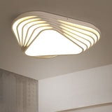 Modern Triangle Acrylic Shade Flush Mount Led Light Fixture - White Bedroom Ceiling (Warm/White)