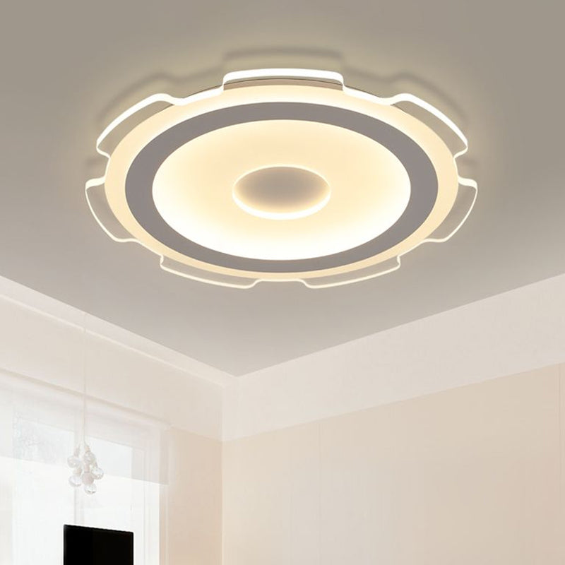 Modern Acrylic Led Flush Mount Light - 16.5’/20.5’/24.5’ Wide Warm/White Perfect For Living Rooms