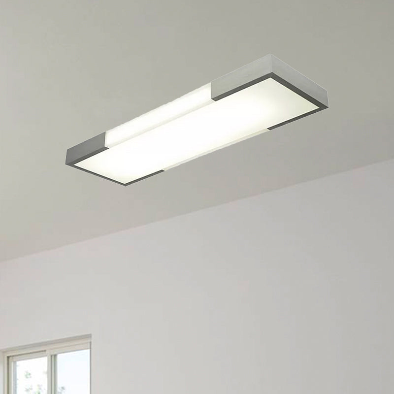 Sleek Simplicity Rectangular Flush Mount Lamp - 8/15 Wide Metal 24.5/35.5 Long Led Cloakroom Light