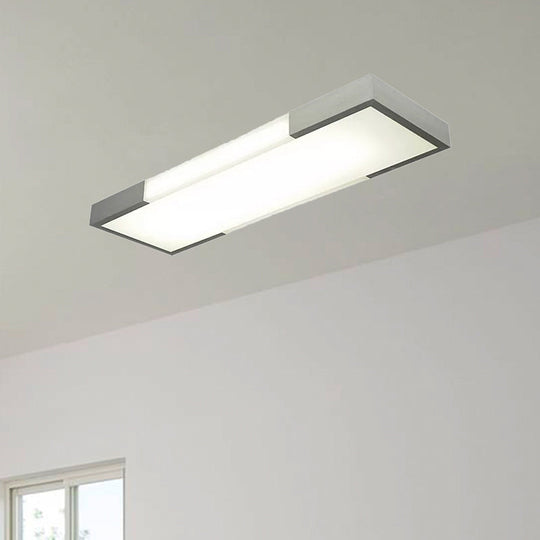 Sleek Simplicity Rectangular Flush Mount Lamp - 8/15 Wide Metal 24.5/35.5 Long Led Cloakroom Light