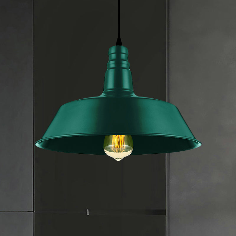 Industrial Style Metallic Pendant Lighting - 10’/14’ Wide Barn Living Room 1 Bulb Red/Green