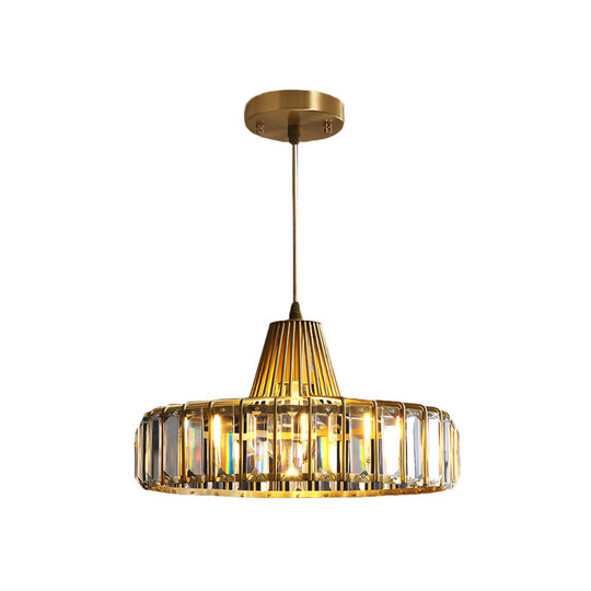 Gold Hat Crystal Pendant Light - Postmodern Ceiling Lamp For Dining Room