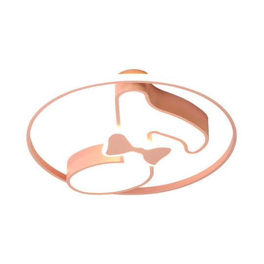 Kids Musical Note Ceiling Lamp In Pink/Light Blue - Acrylic Led Nursery Flush Mount Light With