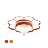 Flower Flush Mount Spotlight Kids Led Light In Pink/Gold Warm/White