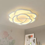 Blossom Acrylic Led Flush Mount Light: Minimalistic White Recessed Lighting With 3-Color Options