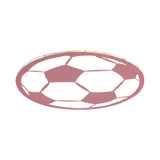 Cartoon Football Led Flush Ceiling Light For Nursery - White/Black/Pink