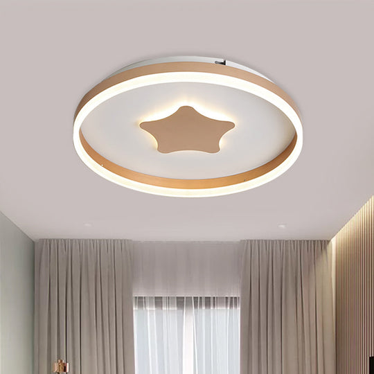 Minimalist Led Acrylic Star Flushmount Lighting In White Bedroom Flush Lamp - 16’/19.5’ Diameter