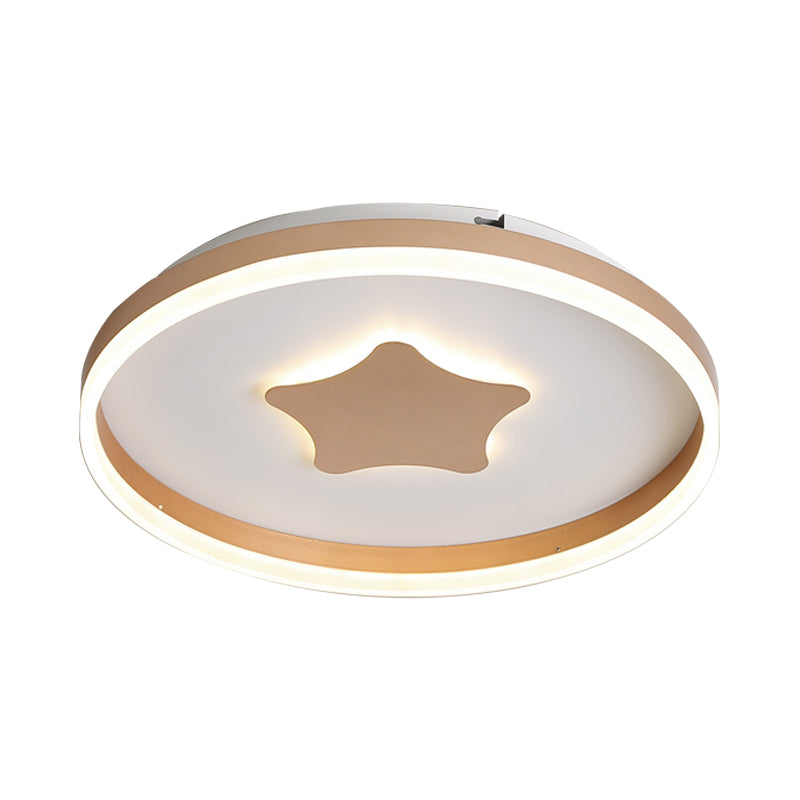 Minimalist Led Acrylic Star Flushmount Lighting In White Bedroom Flush Lamp - 16/19.5 Diameter