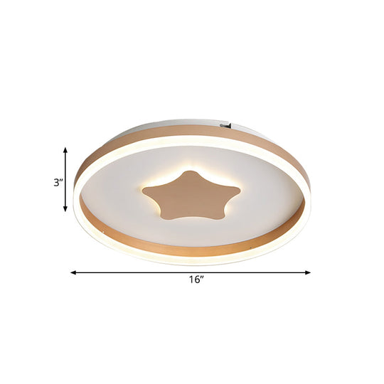 Minimalist Led Acrylic Star Flushmount Lighting In White Bedroom Flush Lamp - 16/19.5 Diameter