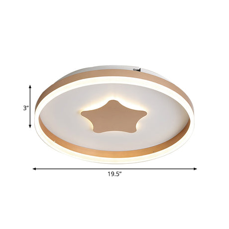 Minimalist Led Acrylic Star Flushmount Lighting In White Bedroom Flush Lamp - 16/19.5 Diameter