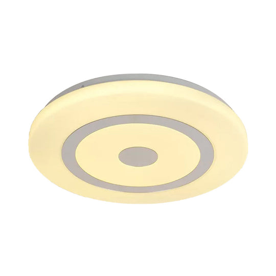 15’/19’ Contemporary Acrylic Led Round Flush Mount Fixture For Bedroom Lighting In Black And White