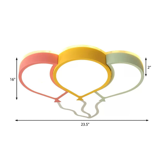 Kids Bedroom Led Ceiling Lamp In Macaron Loft Style - Acrylic Flat Balloon Design