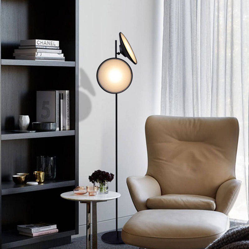 Nordic Trumpet Metal Led Floor Reading Lamp In Black - Study Room Lighting (Warm/White Light) /