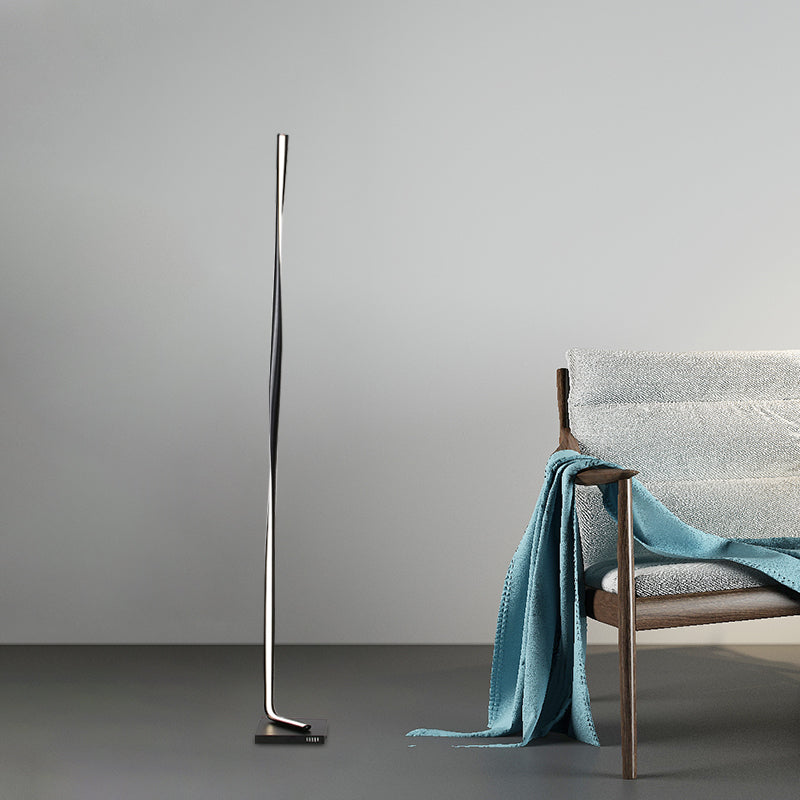 Modern Led Acrylic Floor Lamp For Study Room - Column Stand Up Lighting In Black/White/Gold With