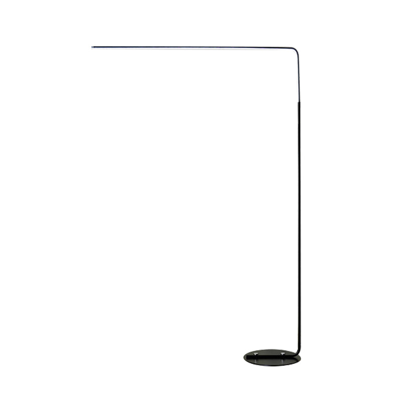 Contemporary Led Standing Floor Lamp For Living Room - Black/White Acrylic Adjustable Angle Reading