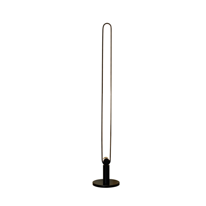 Sleek Black/White Led Floor Lamp With Acrylic Stand For Study Room