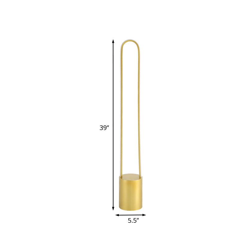 Nordic Ellipsed Floor Reading Lamp - Acrylic Led Gold Warm/White Light 39/55 H