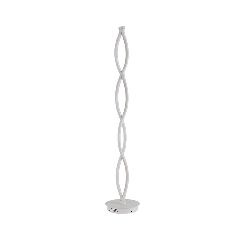 Modern Led Twisted Floor Lamp In White With Warm/White/Natural Light
