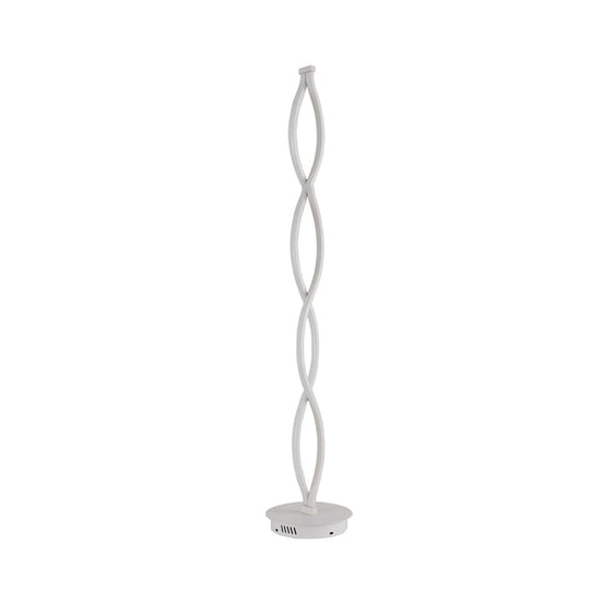 Modern Led Twisted Floor Lamp In White With Warm/White/Natural Light
