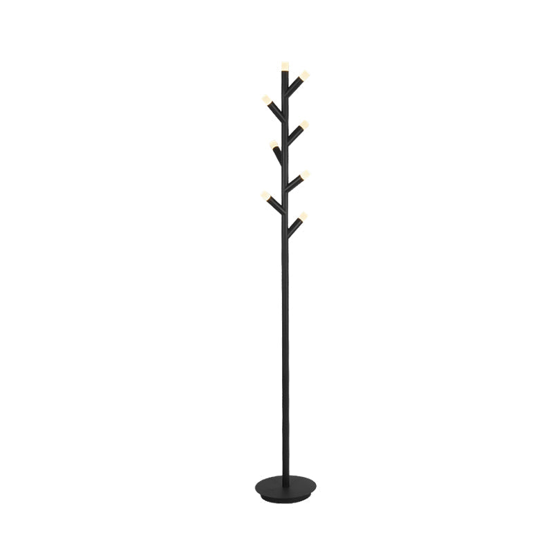 Modern Metal Tree Shape Floor Reading Lamp Black/Coffee Led Standing Light For Study Room