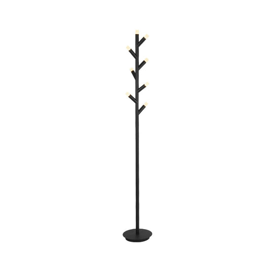 Modern Metal Tree Shape Floor Reading Lamp Black/Coffee Led Standing Light For Study Room