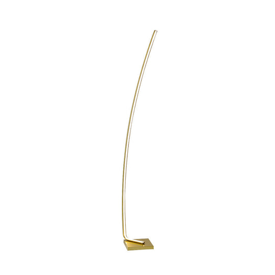 Metallic Curved Led Floor Lamp - Sleek Black/White/Gold Design For Reading Bedside And Stand-Up