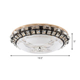 Modern Led Flush Crystal Ceiling Fixture In Black For Bedroom