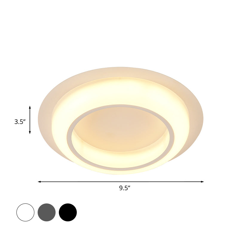 Nordic Led Circle Ceiling Light In Acrylic - Sleek Flush Mount For Bedroom