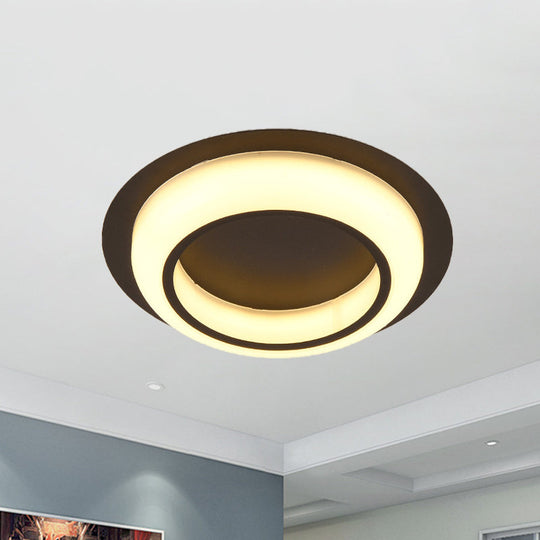 Nordic Led Circle Ceiling Light In Acrylic - Sleek Flush Mount For Bedroom