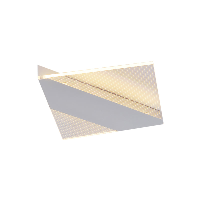 Modern Geometric Led Ceiling Lamp - Black/White/Gold Flush Mount For Bedroom White/Warm Light