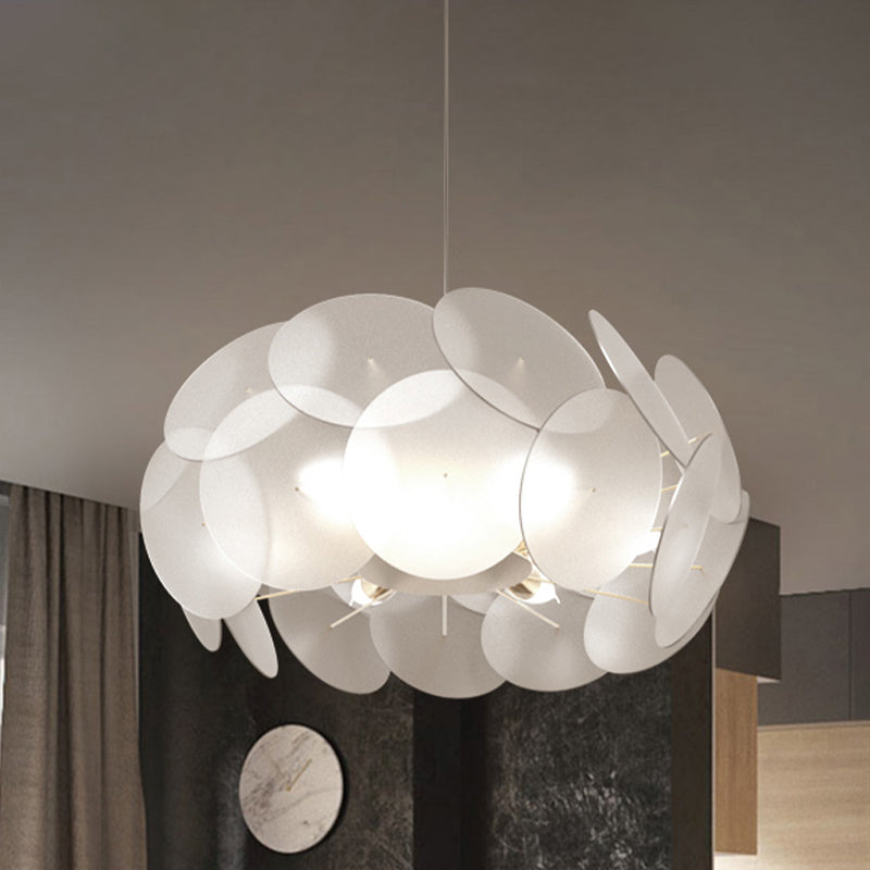 Contemporary Led Acrylic Pendant Lamp - Cloud-Like Design White Bedroom Lighting Kit