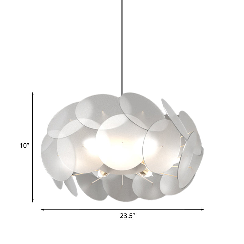 Contemporary Led Acrylic Pendant Lamp - Cloud-Like Design White Bedroom Lighting Kit